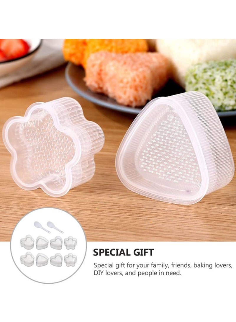 SYOSI Rice Ball Maker Triangle Sushi Mold Onigiri Mould Has a Smooth Feel and A Cartoon Shape Plastic Rice Ball Mold Sushi Maker Onigiri Mold DIY Bento Box Accessories Kitchen Tools 8PCS White  - Image 1