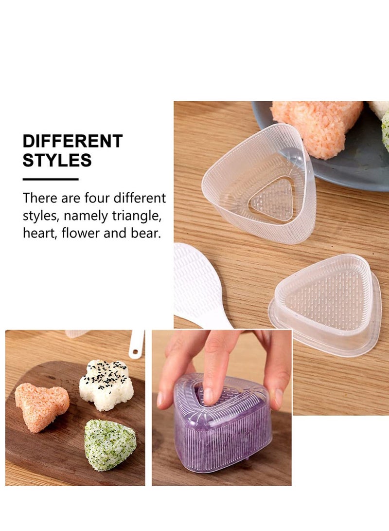 SYOSI Rice Ball Maker Triangle Sushi Mold Onigiri Mould Has a Smooth Feel and A Cartoon Shape Plastic Rice Ball Mold Sushi Maker Onigiri Mold DIY Bento Box Accessories Kitchen Tools 8PCS White  - Image 3