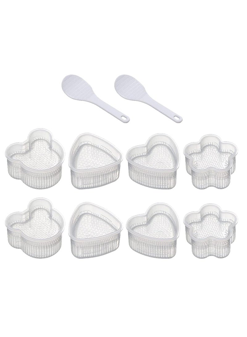 SYOSI Rice Ball Maker Triangle Sushi Mold Onigiri Mould Has a Smooth Feel and A Cartoon Shape Plastic Rice Ball Mold Sushi Maker Onigiri Mold DIY Bento Box Accessories Kitchen Tools 8PCS White  - Image 2