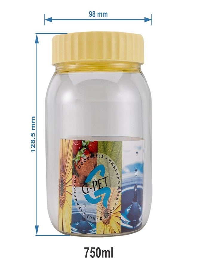 G-PET مجموعة برطمانات بلاستيكية من مادة G-PET، سعة 750 مل، 6 قطع، شفافة - Image 2