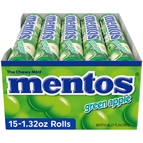 Mentos Chewy Mint Candy Roll Green Apple Mint Candies 14 Pieces Per Roll 15 Count Party Pack - Image 5