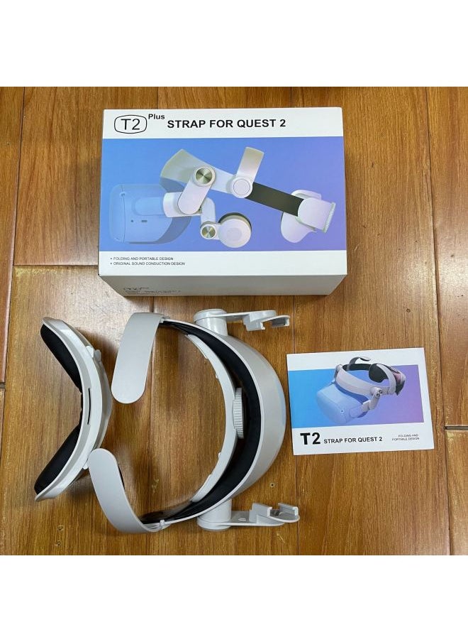 Generic Comfortable Elite Vr Headset Headband Adapter For Oculus Quest2 Accessories T2 Digital Computer Glasses-Color:T2 Head Wear Neutral Without Battery  - Image 1