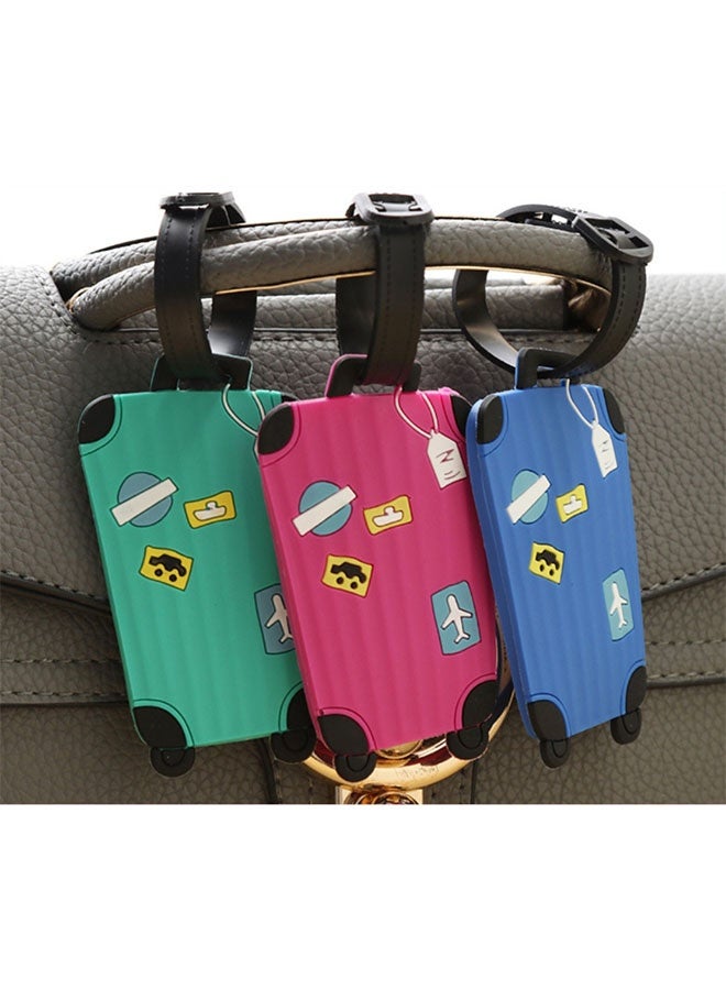 مجموعة 6 بطاقات أمتعة كرتونية لطيفة – بطاقات تعريف ملونة لحقائب السفر مع بطاقة اسم، بطاقات متينة من PVC للرجال والنساء - Image 5