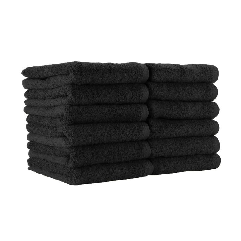 Arkwright Bleach Proof Salon Towels  Pack of 12  Highly Absorbent 100 Cotton Quick Dry Spa Face Towel for Hair Stylist Barber Pedicure and Esthetician 16 x 27 in Black