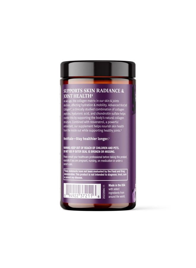 ResVitale Collagen Enhance - Beauty Supplement with Hyaluronic Acid & Resveratrol - 120 Capsules - Image 4