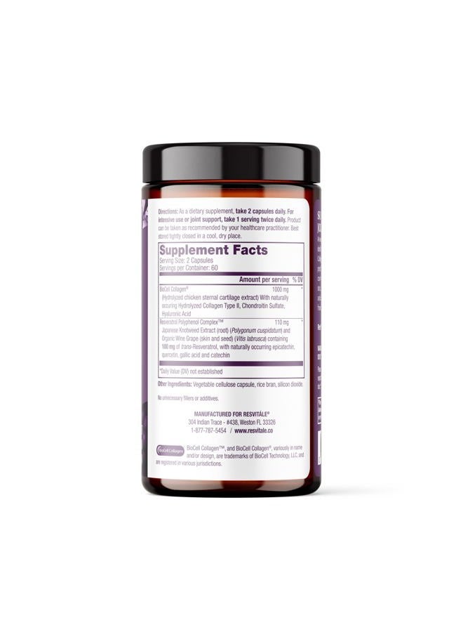 ResVitale Collagen Enhance - Beauty Supplement with Hyaluronic Acid & Resveratrol - 120 Capsules - Image 2