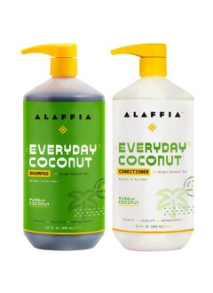 Alaffia Alaffia EveryDay Coconut Shampoo and Conditioner - Normal to Dry Hair Cleansing with Ginger and Coconut Oil, Fair Trade, 32 Fl Oz  - Image 1