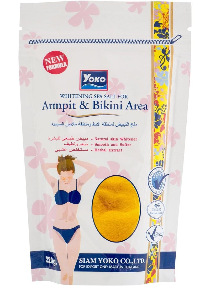 YOKO Whitening Spa Salt For Armpit and Bikini Area (220g, White) - Image 1