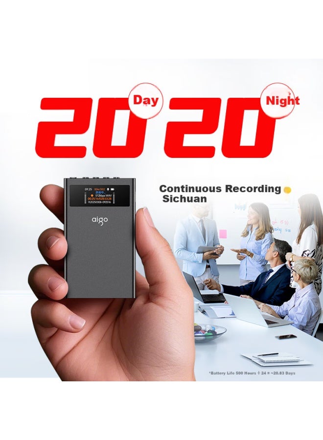 Aigo R9988 32G Professional Voice Recorder With 20 Days And Nights Ultra-Long Standby, High Definition Recording, Noise Reduction, Long-Distance Voice-To-Text Conversion, Recording Device For Learning - Image 3