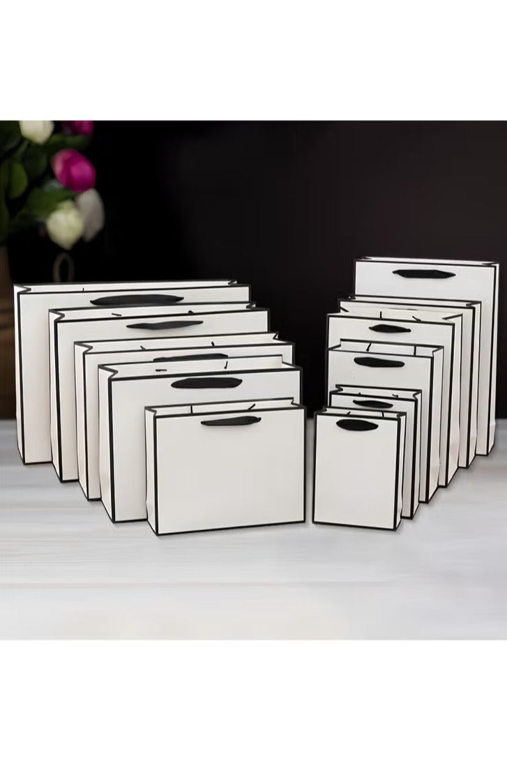 Zeemey 10 Pieces Party Favor Bags,Shopping Bag,Party Bags For Kids, supplies Snack candy Gift Bag Food Bags,Bags For Birthday Wedding Celebrations Party Favors 27*21*8（White） - Image 4