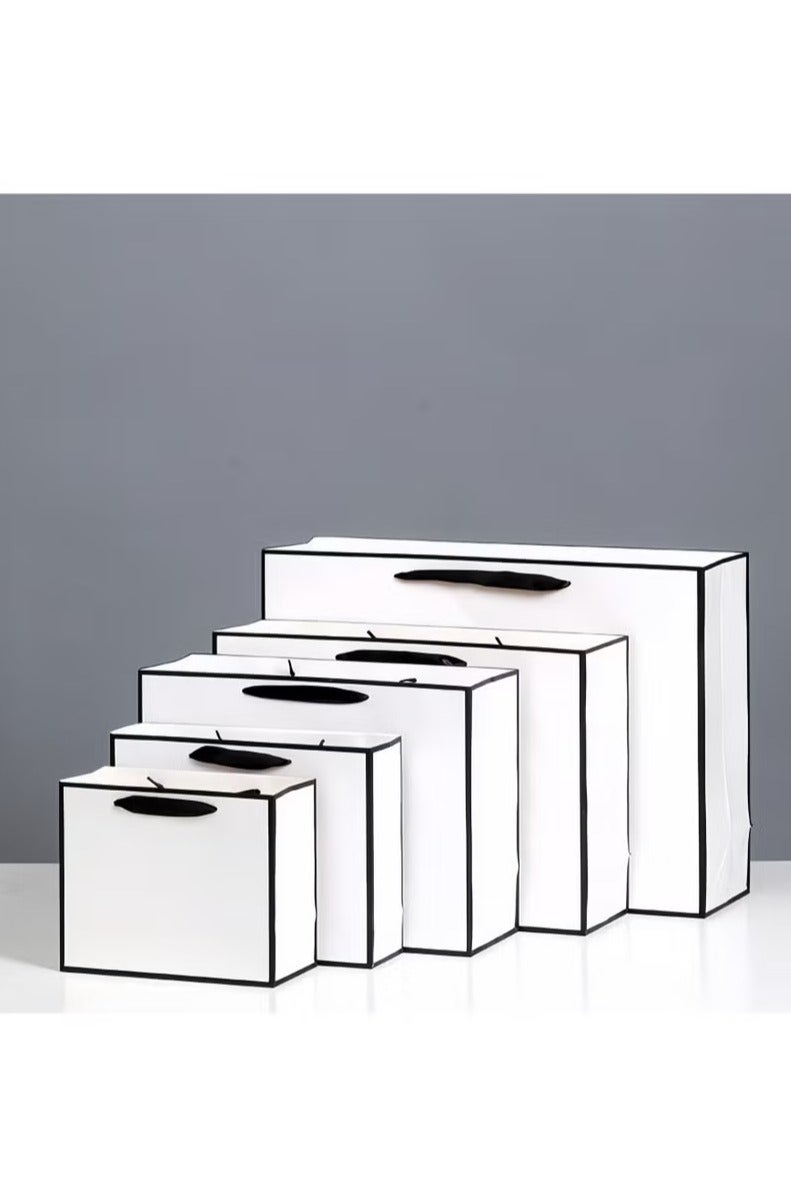 Zeemey 10 Pieces Party Favor Bags,Shopping Bag,Party Bags For Kids, supplies Snack candy Gift Bag Food Bags,Bags For Birthday Wedding Celebrations Party Favors 27*21*8（White） - Image 2