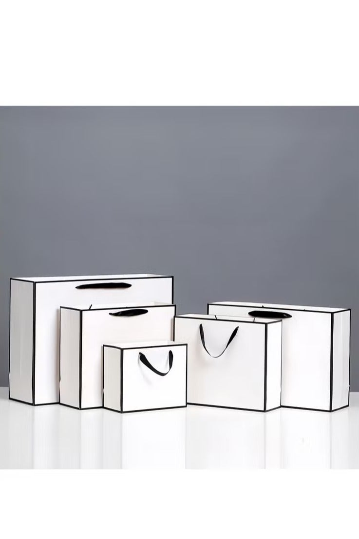 Zeemey 10 Pieces Party Favor Bags,Shopping Bag,Party Bags For Kids, supplies Snack candy Gift Bag Food Bags,Bags For Birthday Wedding Celebrations Party Favors 27*21*8（White） - Image 3