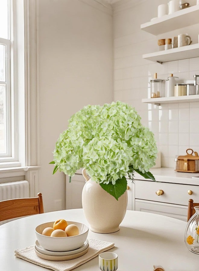 DuHouse 4Pcs Large Hydrangea Artificial Flowers,20 inch Latex Real Touch Hydrangeas Lifelike Hydrangea Flower for Home Wedding Bouquets Centerpieces Party Living Room Decoration(Light Green) - Image 5