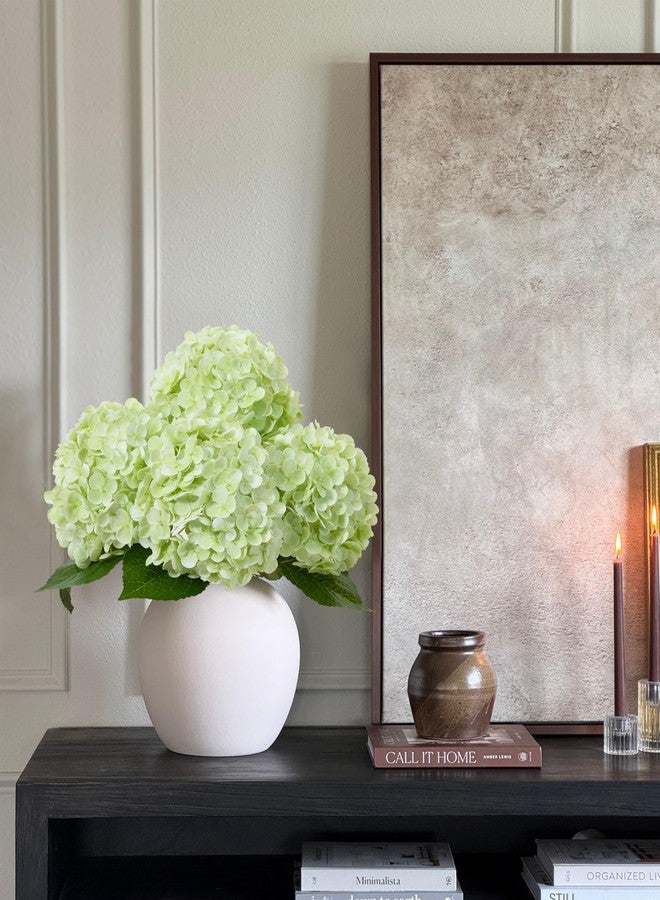 DuHouse 4Pcs Large Hydrangea Artificial Flowers,20 inch Latex Real Touch Hydrangeas Lifelike Hydrangea Flower for Home Wedding Bouquets Centerpieces Party Living Room Decoration(Light Green) - Image 4