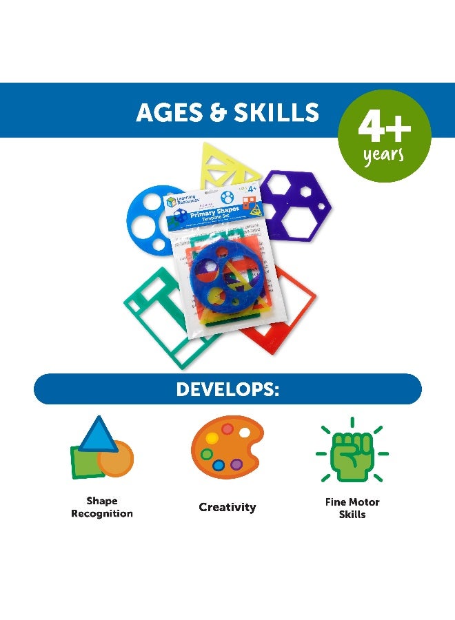 ليرننج ريسورسز مجموعة قوالب الأشكال الأساسية من Learning Resources، 5 قوالب هندسية، مناسبة للأعمار من 4 سنوات فما فوق، تعلم عملي للأشكال ثنائية الأبعاد - Image 4