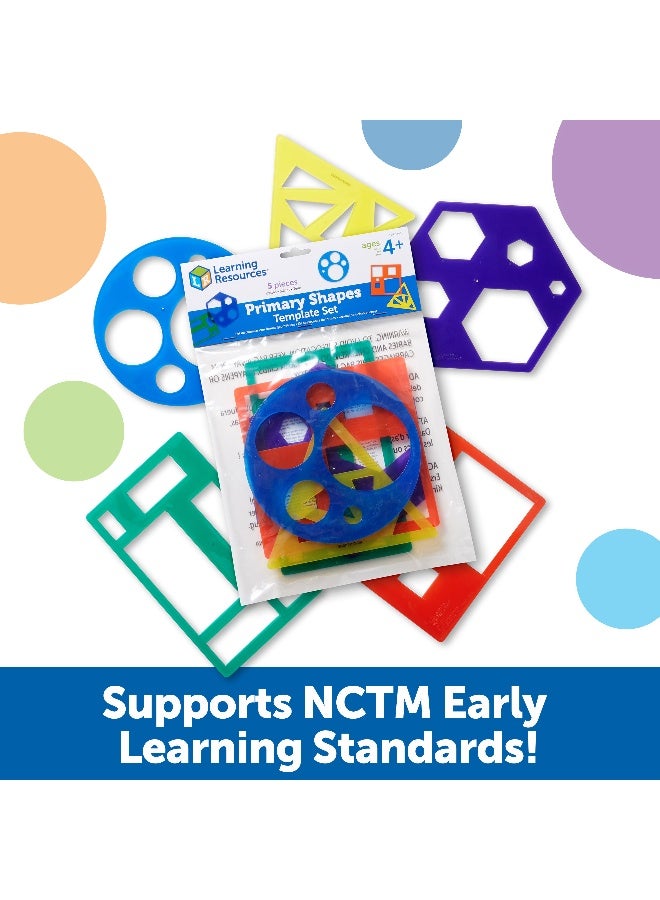 ليرننج ريسورسز مجموعة قوالب الأشكال الأساسية من Learning Resources، 5 قوالب هندسية، مناسبة للأعمار من 4 سنوات فما فوق، تعلم عملي للأشكال ثنائية الأبعاد - Image 3