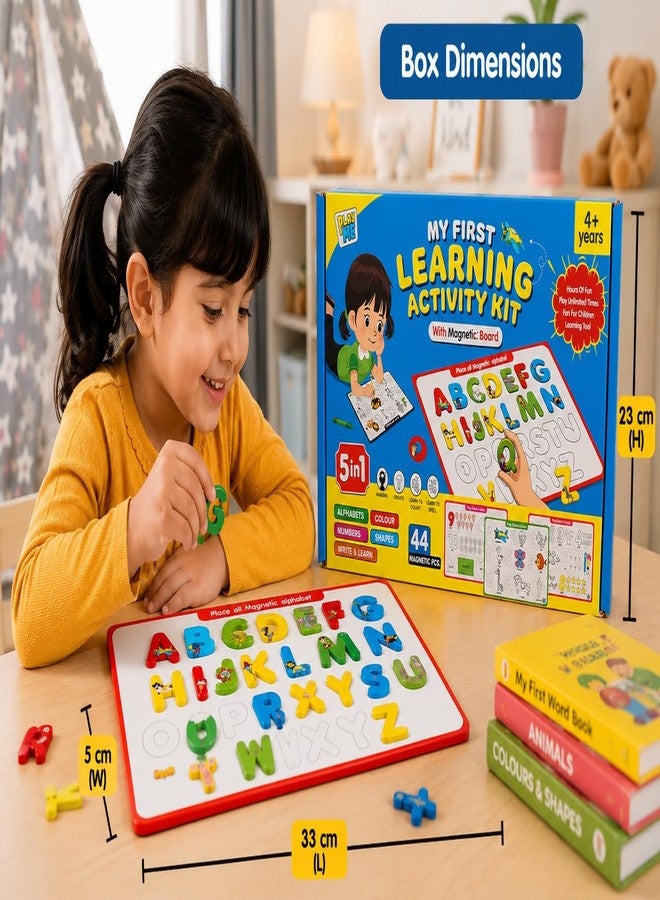 Negi Creative Magnetic Activity Letters & Numbers Educational Learning Toy Set for Kids - Fun Alphabet & Number, Shapes White Magnetic Board Recognition, Develops Cognitive Skills for Kids - Image 2