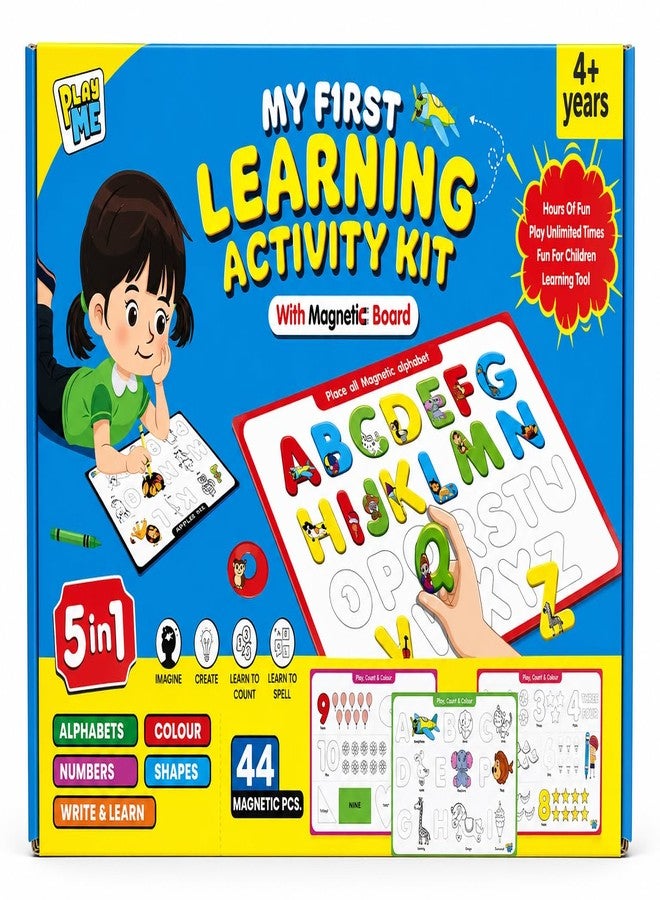 Negi Creative Magnetic Activity Letters & Numbers Educational Learning Toy Set for Kids - Fun Alphabet & Number, Shapes White Magnetic Board Recognition, Develops Cognitive Skills for Kids - Image 1