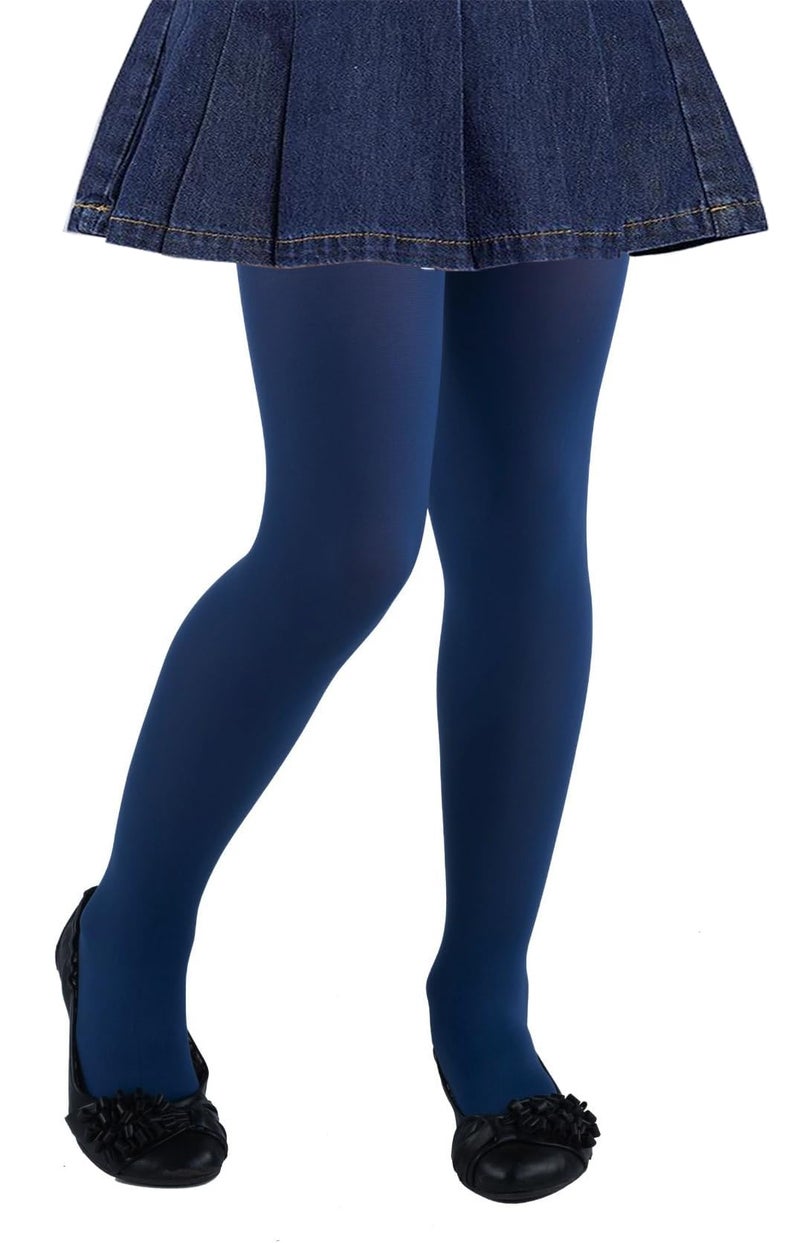 CHUNG Girls Light Weight Stretchy Footed Lights Students Ballet 1or3 pieces, Navy, 5-8Y - Image 1
