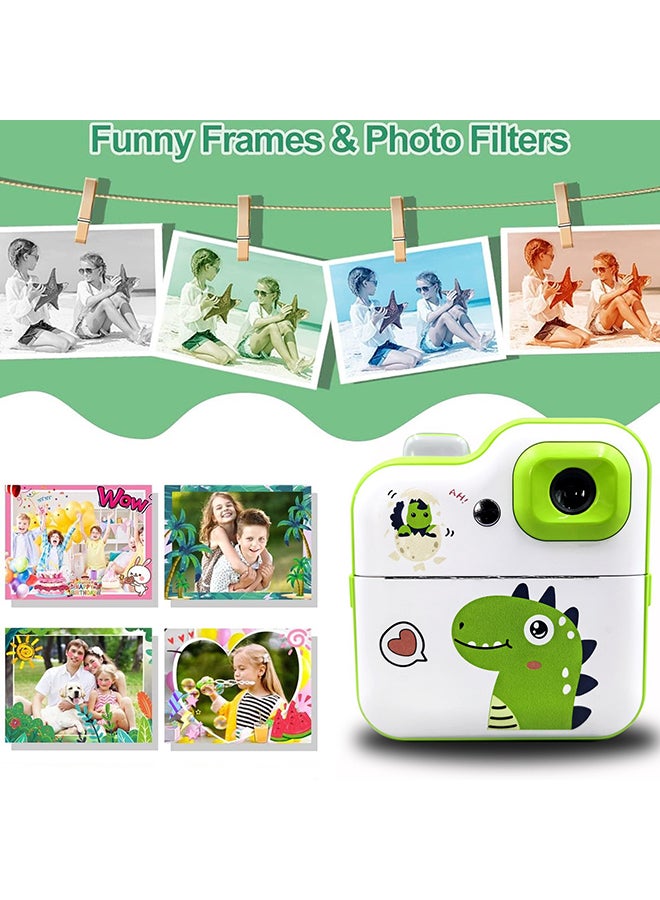XiuWoo Mini Printer,Kids Camera Instant Thermal Printer 2.4 Inch Screen Digital Camera Support Timer Shooting 1080P Video Recording Thermal Inkless Printing with 3 Rolls White Print Paper 32G Memory Card - Image 2