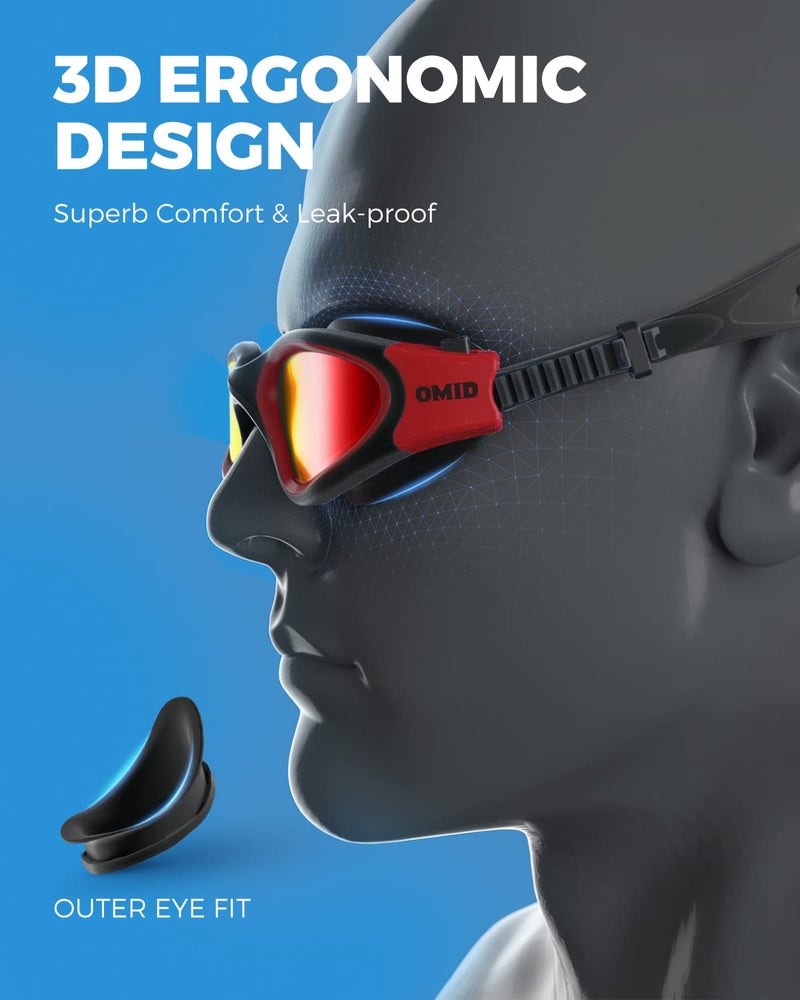 OMID Swim Goggles, P2 Polarized Swimming Goggles for Men Anti-fog Goggles Swimming for Adult Women - Image 5