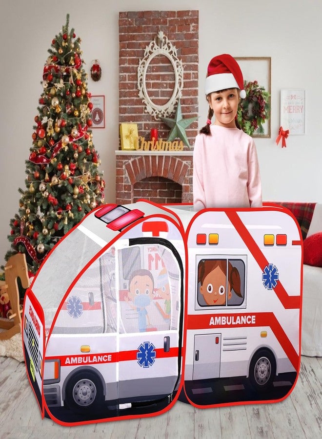 Kiddzery Ambulance Pop-up Play Tent for Kids with Sounds, Doctor Kit & Ball Pit for Toddlers & Up - Easy Setup Pop up Toy for Indoor & Outdoor, Emergency Vehicle Playset, Pretend Play, Great Gift - Image 2