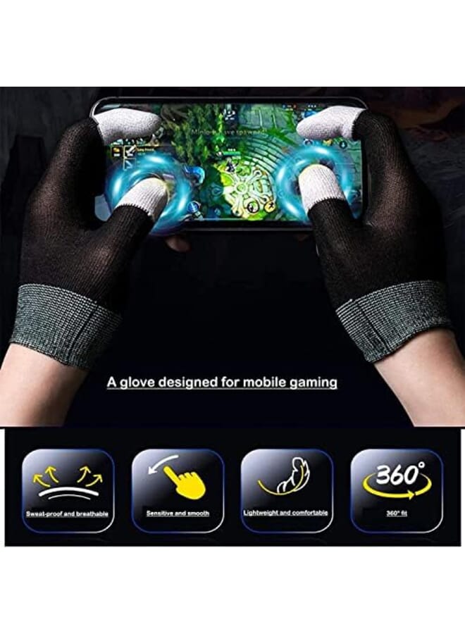 Beauenty Gaming Gloves The Latest Silver Fiber G1 Material Breathable Sweatproof Finger Gloves Touch Screen Game Controller Thumb Finger Case For Pubg Mobile Phone Games Accessories 1 Pair - Image 2