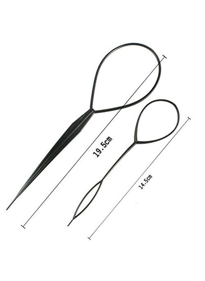esowemsn 1Set(2pcs) Black Plastic Magic Hair Braid Ponytail Maker Clip Tool Simple Diy Hair Style Accessories Styling  - Image 3