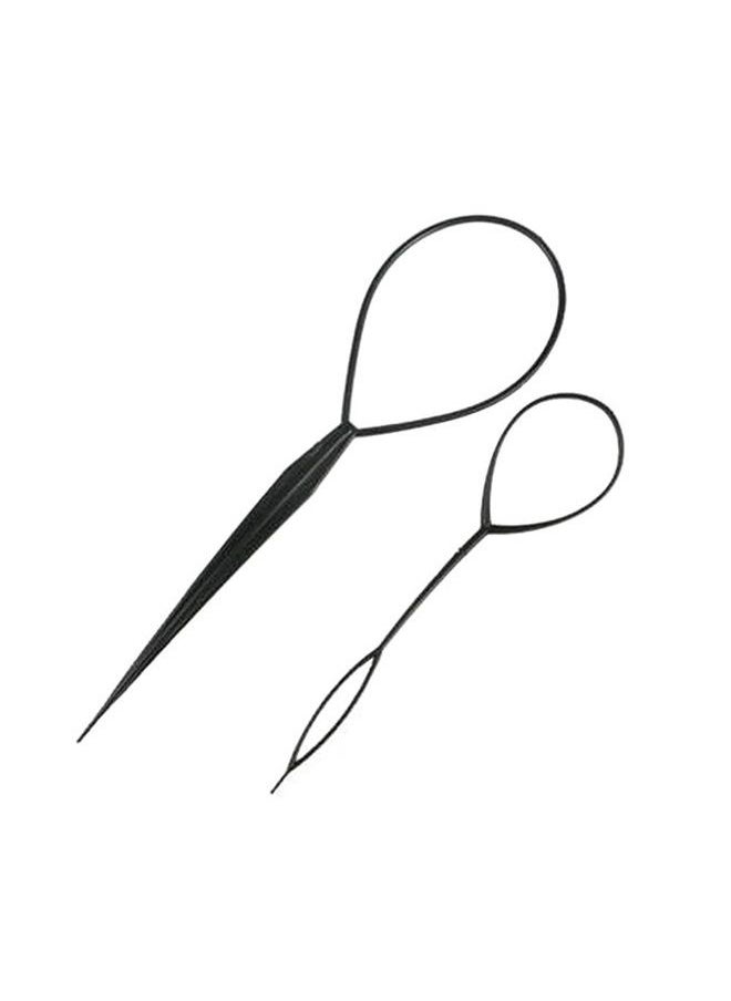 esowemsn 1Set(2pcs) Black Plastic Magic Hair Braid Ponytail Maker Clip Tool Simple Diy Hair Style Accessories Styling  - Image 1