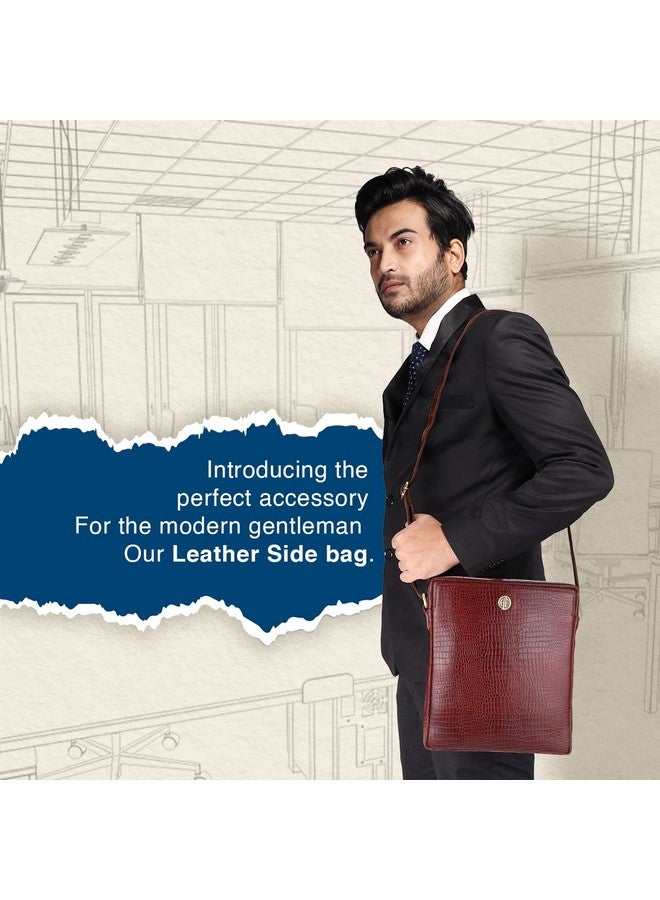 HAMMONDS FLYCATCHER Genuine Leather Sling Bag for Men, Stylish Spacious Side Crossbody Bag for Daily Use, Travel, Adjustable Strap, 1 Year Warranty - Brown - Image 2