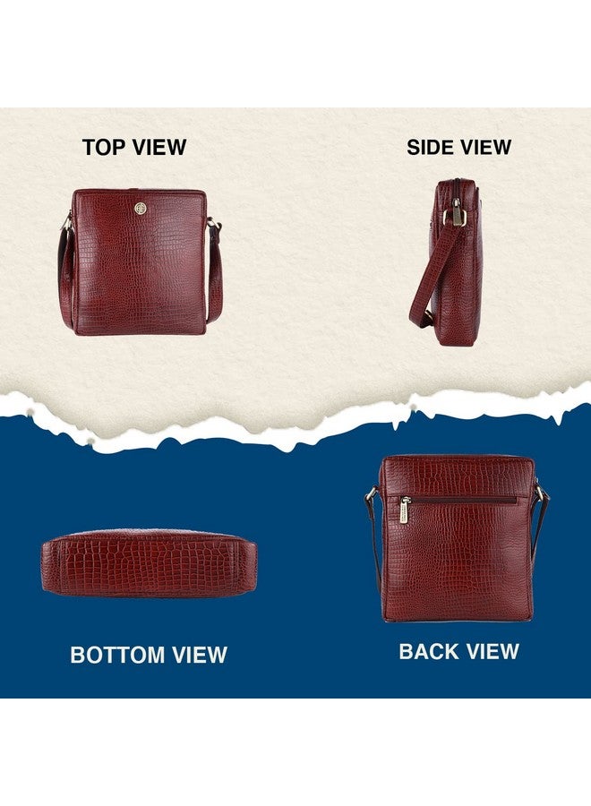 HAMMONDS FLYCATCHER Genuine Leather Sling Bag for Men, Stylish Spacious Side Crossbody Bag for Daily Use, Travel, Adjustable Strap, 1 Year Warranty - Brown - Image 5