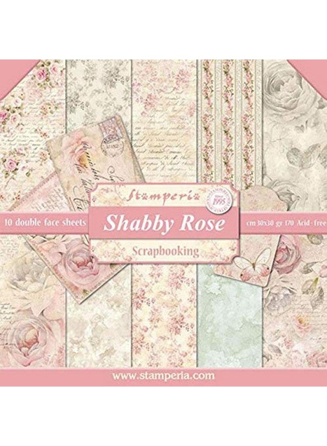STAMPERIA Intl Doublesided Paper Padshabby Rose 30.5 X 30.5 (12 X 12) Multicoloured - Image 1