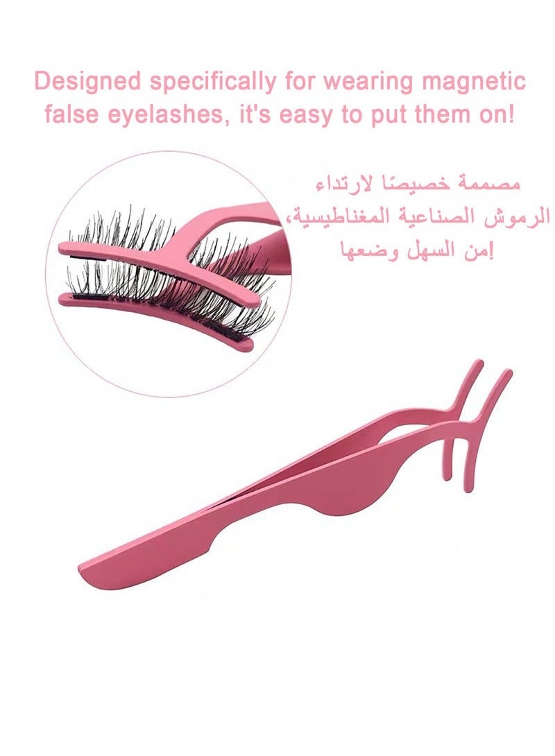 Generic Magnetic Eyelashes Set, Reusable Magnetic False Eyelashes Natural Double Magnet False Eyelashes No Glue Required With Tweezers  - Image 4
