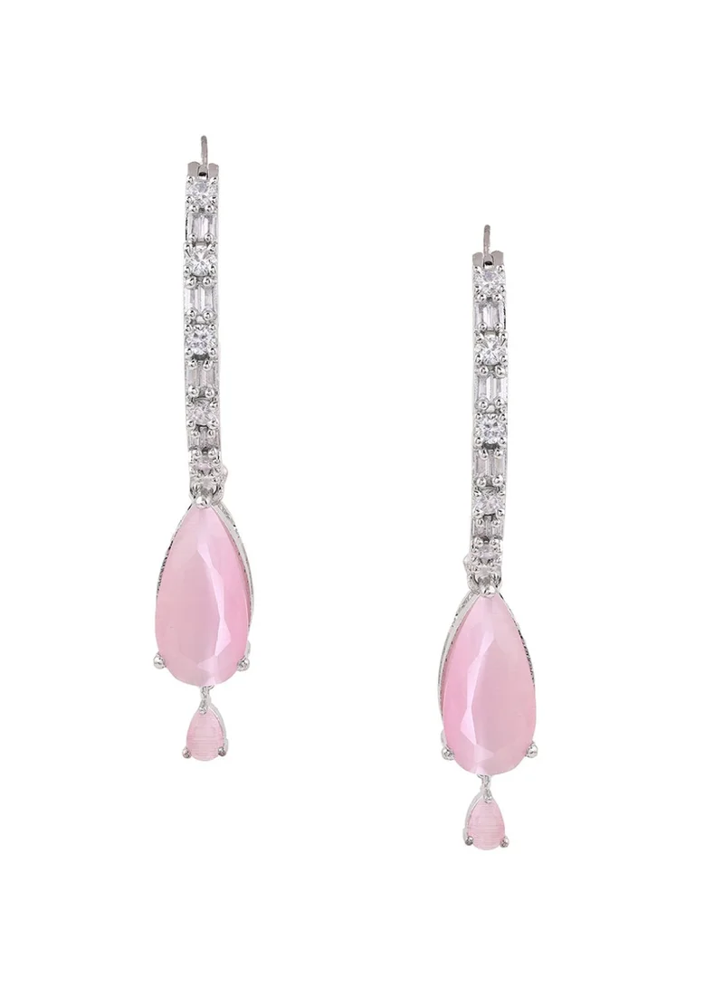 Priyaasi American Diamond Contemporary Drop Earrings