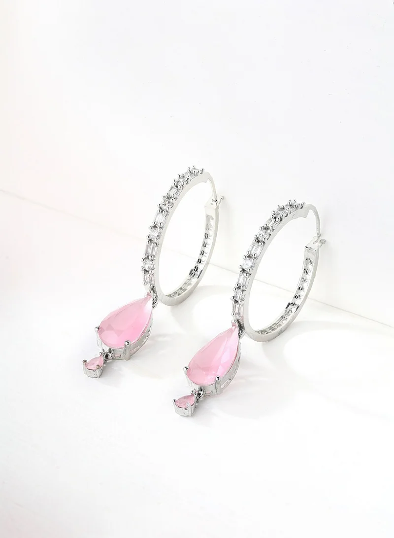Priyaasi American Diamond Contemporary Drop Earrings