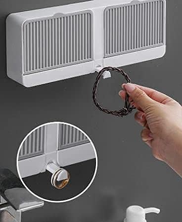 Zomify No-Drilling Clamshell Soap Box Wall-Mounted with Cover Double Grid-Asphalt Toilet Laundry Soap New Box Soap Box(Plastic, White) - Image 4