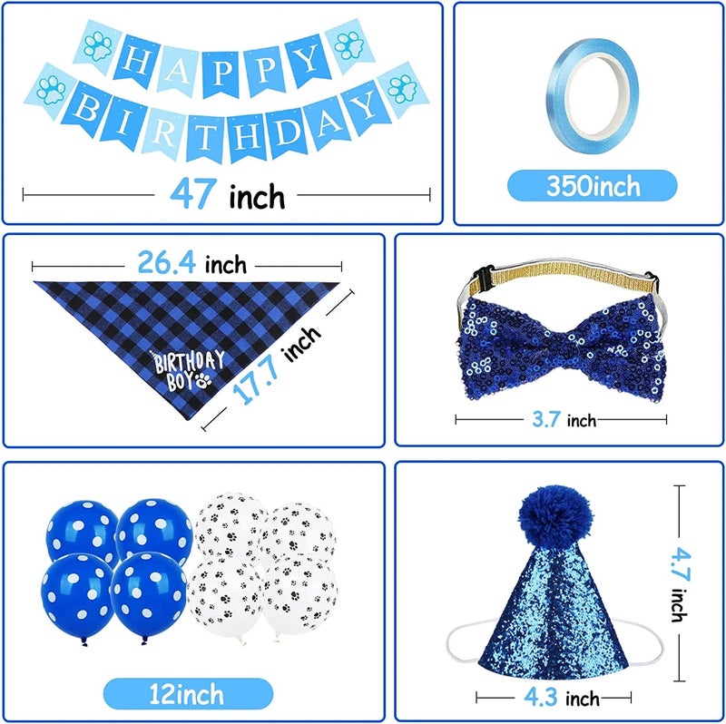 Chukchi Dog Birthday Party Supplies, Dog Birthday Bandana Hat Banner Set, WOOF Balloons Happy Birthday Banner, Pet Supplies for Pet Puppy Cat Birthday Party Decorations Pink - Image 2