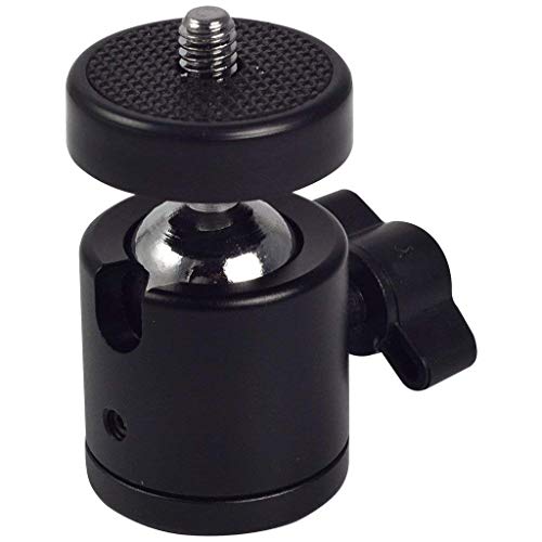 Qai Swivel Mini Ball Head 1/4" Screw Adapter 360 Degree Aluminium Alloy Body Rotating Swivel Mini Tripod Ball Head Mount Adapter for DSLR Camera Camcorder Gopro HD Hero 1/2/3/3+/4/5/6 (Pack of 1) - Image 1