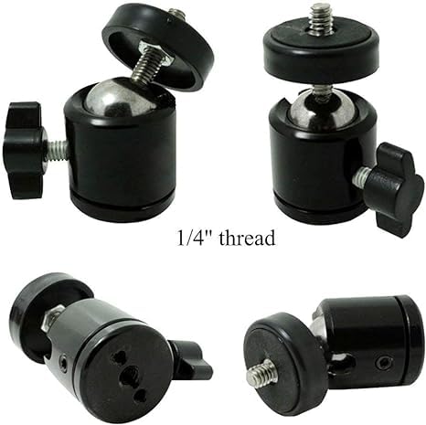 Qai Swivel Mini Ball Head 1/4" Screw Adapter 360 Degree Aluminium Alloy Body Rotating Swivel Mini Tripod Ball Head Mount Adapter for DSLR Camera Camcorder Gopro HD Hero 1/2/3/3+/4/5/6 (Pack of 1) - Image 5