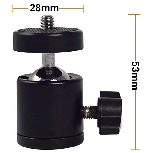 Qai Swivel Mini Ball Head 1/4" Screw Adapter 360 Degree Aluminium Alloy Body Rotating Swivel Mini Tripod Ball Head Mount Adapter for DSLR Camera Camcorder Gopro HD Hero 1/2/3/3+/4/5/6 (Pack of 1) - Image 4