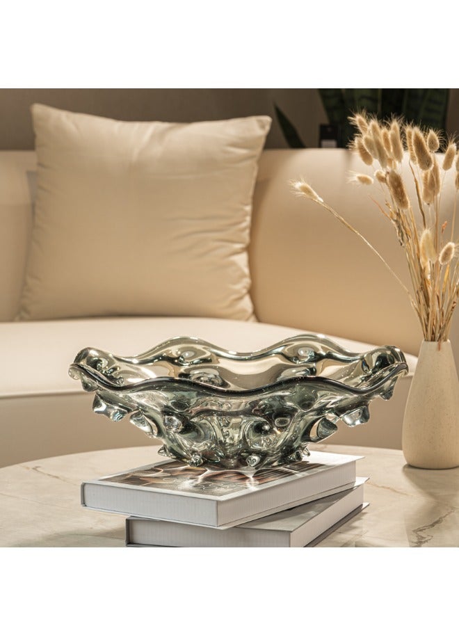 MAAC HOME MAAC Home Trendy Gray Décor Plate: Special-shaped Accent for Stylish Interiors  Modern Abstract Stylish Showpiece Tabletop Sculpture for Living room, Room, Office Shelf Decor - Image 1