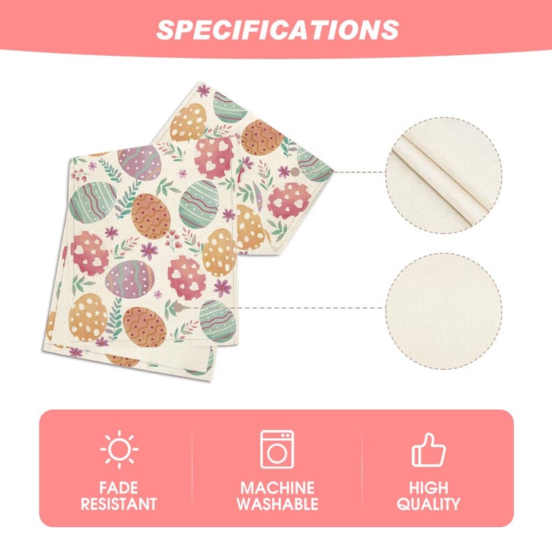 Artoid Mode Watercolour Easter Eggs Table Runner, Seasonal Spring Kitchen Dining Table Decoration for Home Party Decor 13x72 Inch - Image 5