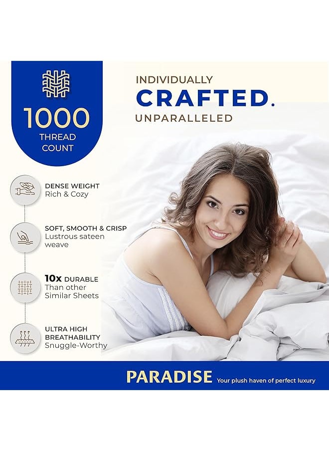 erorex - Pure Egyptian King Size Cotton Bed Sheets Set King 1000 Thread Count Dark Gray Bed Linen Set Bedding Pillow Cases 4 Pc Sateen Sheets 16 In Deep Pocket King Sheets - Image 1
