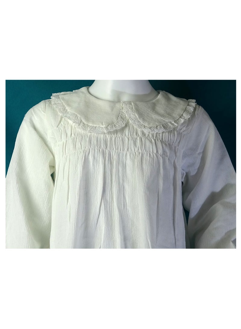 شلــــتر صناعة تركية فاخرة؛ بلوزة بنات باكمام طويلة لون سادة من مجموعة شلـــتر 35669 - Image 3