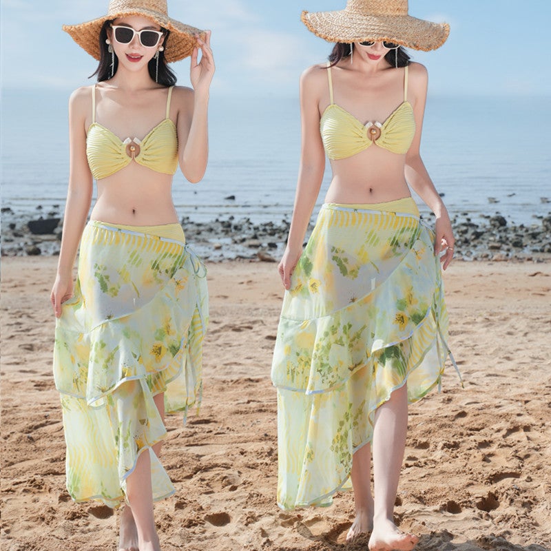 Bali Vacation Trendy Hot Spring Swimsuit Women''s Bikini Three-Piece Set Sexy Versatile Fishtail Skirt Swimwear - Image 2