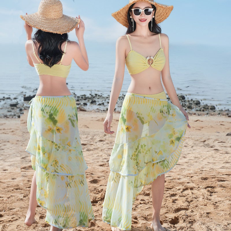 Bali Vacation Trendy Hot Spring Swimsuit Women''s Bikini Three-Piece Set Sexy Versatile Fishtail Skirt Swimwear - Image 3