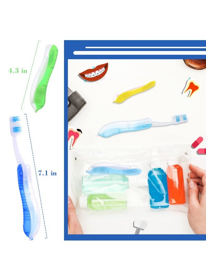 Zopeal Zopeal 6 Pieces Travel Folding Toothbrush Bulk Portable Toothbrush Built in Cover Travel Size Multi Color Collapsable Backpacking Toothbrush for Hiking Camping Business Trip Daily Use Women Men  - Image 4