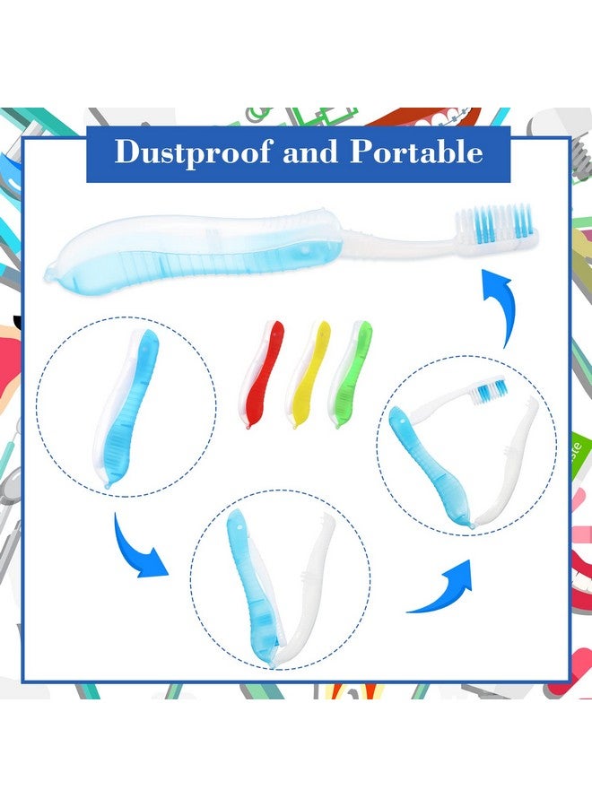 Zopeal Zopeal 6 Pieces Travel Folding Toothbrush Bulk Portable Toothbrush Built in Cover Travel Size Multi Color Collapsable Backpacking Toothbrush for Hiking Camping Business Trip Daily Use Women Men  - Image 5