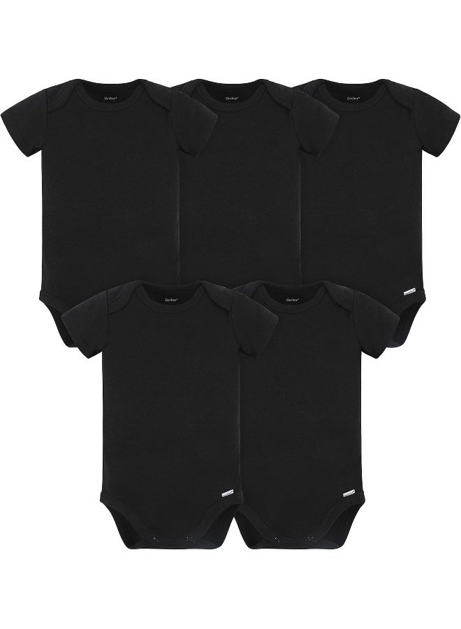 Gerber Gerber unisex-baby 5 Pack Onesies Multi-Packs Bundle Interlock 180 gsm Shirt  - Image 1