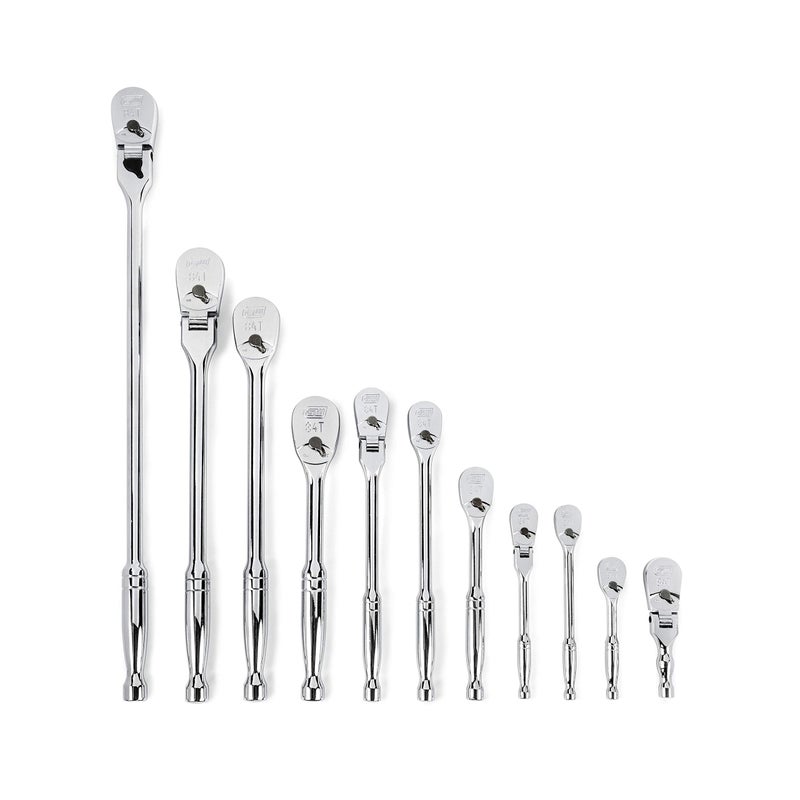 GEARWRENCH 11 Piece 14 38 12 Drive 84 Tooth Mixed Teardrop Ratchet Set 81296A07